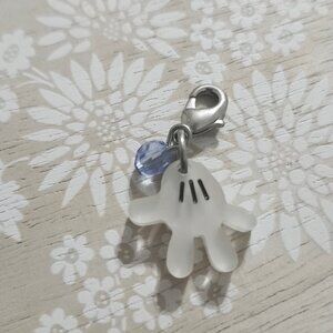 Disney Silver Mickey Mouse Hand Glove Zipper Pull On Charm